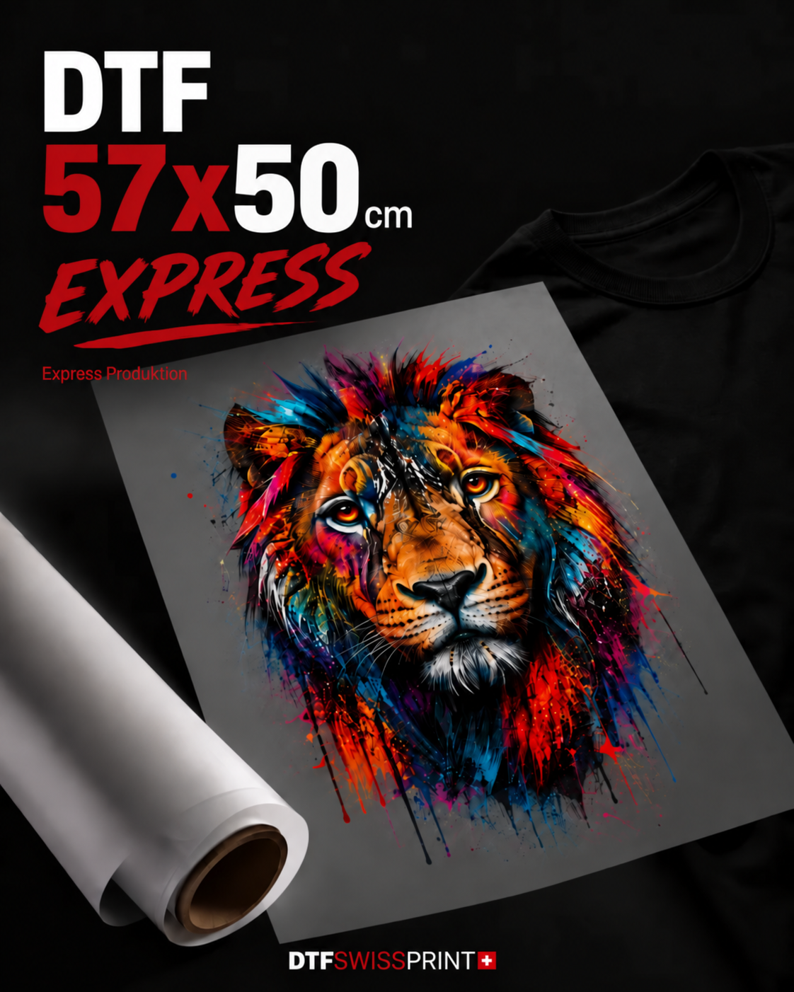 DTF Transfer Bogen 57 × 50 cm Express von dtfswissprint