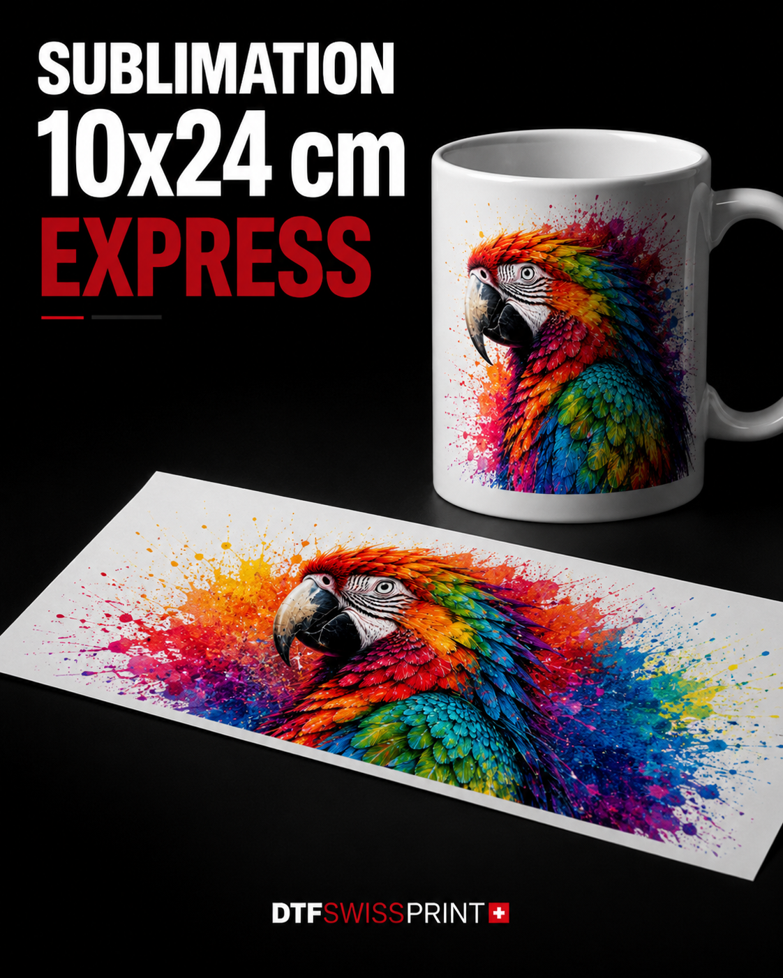 Sublimationstransfer für Tassen Express  10 × 24 cm von dtfswissprint